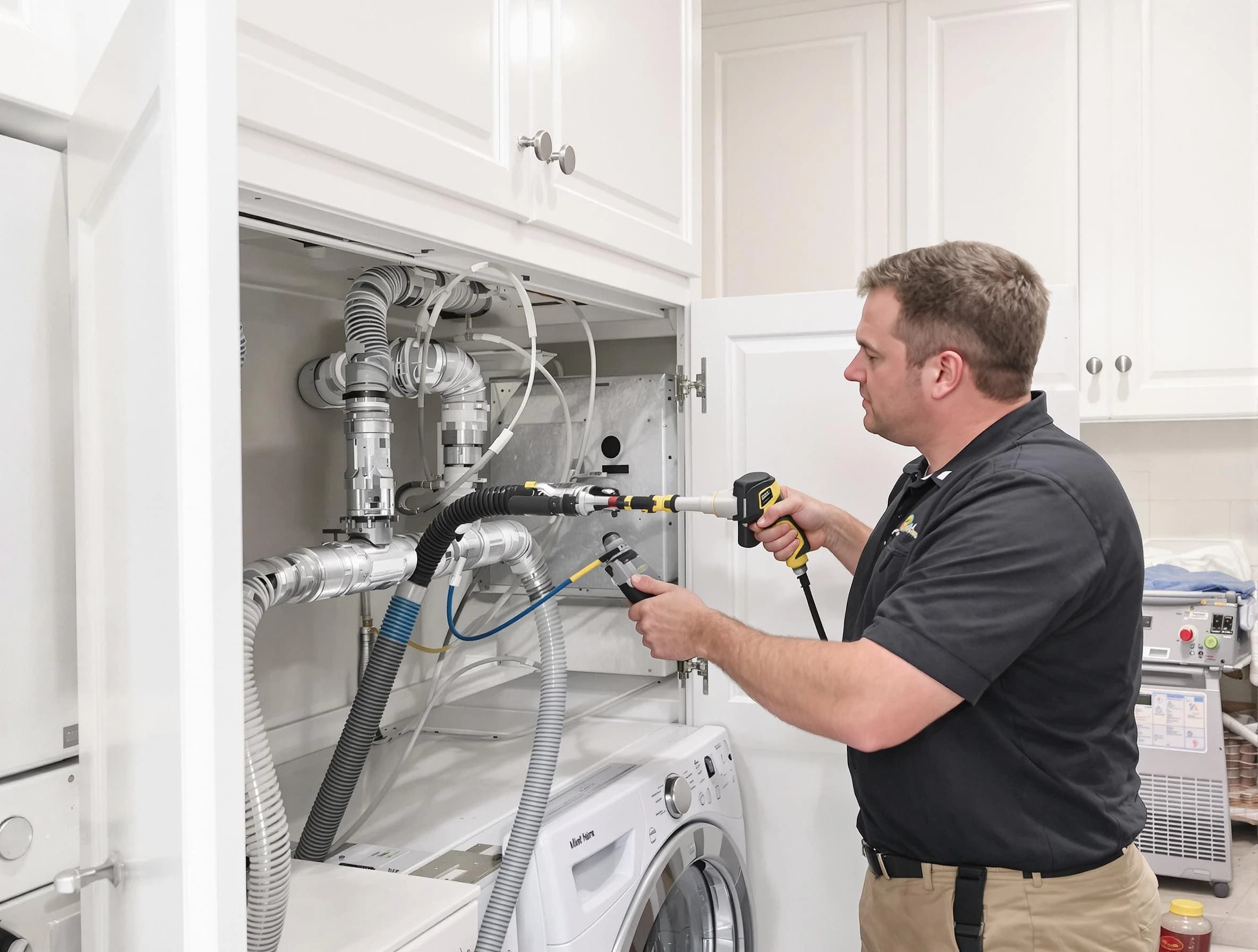 Mount Lebanon Dryer Vent Cleaning professional removing severe blockage from a clogged dryer vent in Mount Lebanon