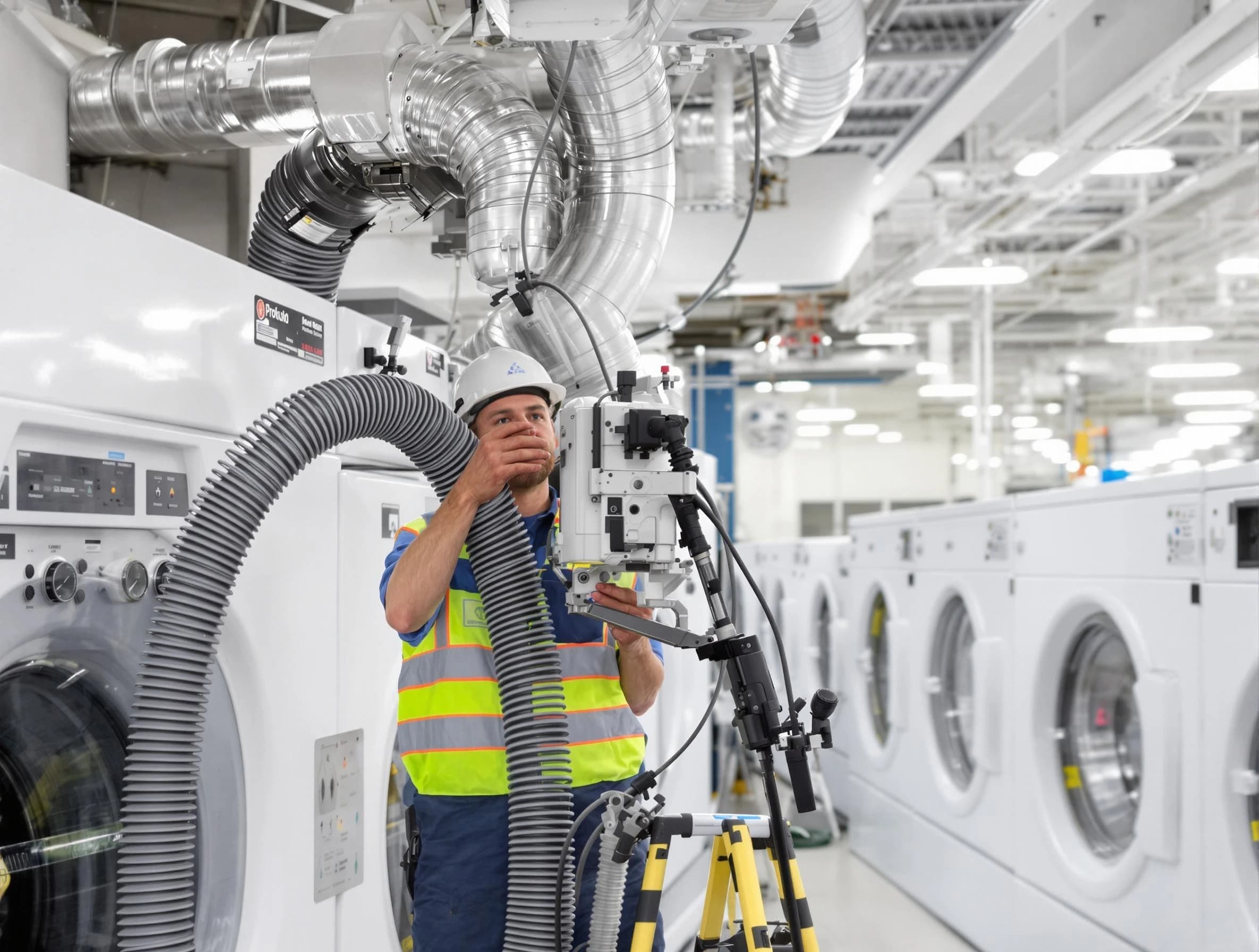 Mount Lebanon Dryer Vent Cleaning team performing commercial-grade dryer vent cleaning at a business facility in Mount Lebanon