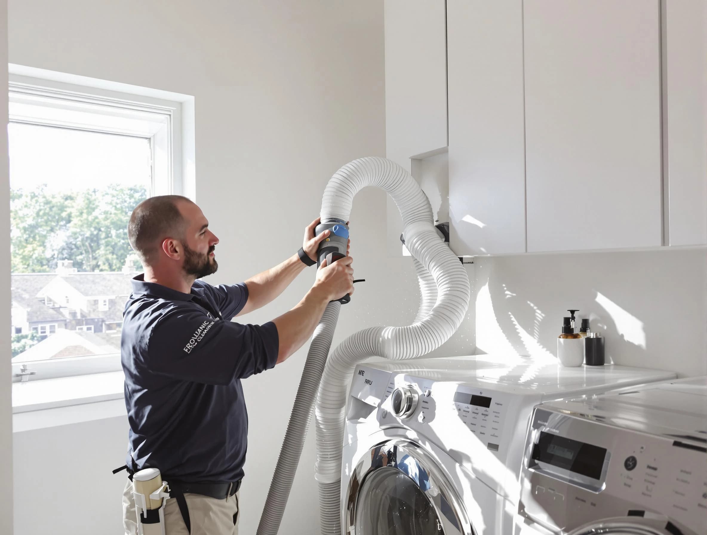 Certified Mount Lebanon Dryer Vent Cleaning technician performing dryer vent cleaning in Mount Lebanon