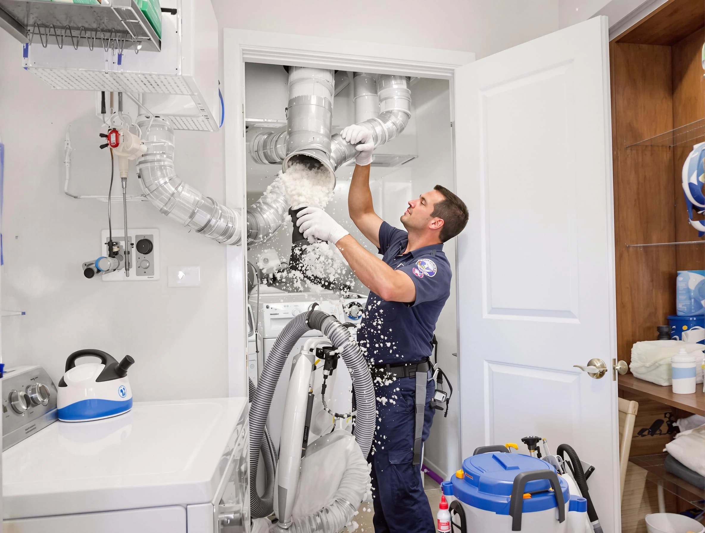 Mount Lebanon Dryer Vent Cleaning technician delivering thorough residential dryer vent cleaning service in Mount Lebanon